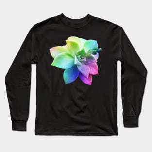 rainbow succulent juicy plant botanical nature Long Sleeve T-Shirt